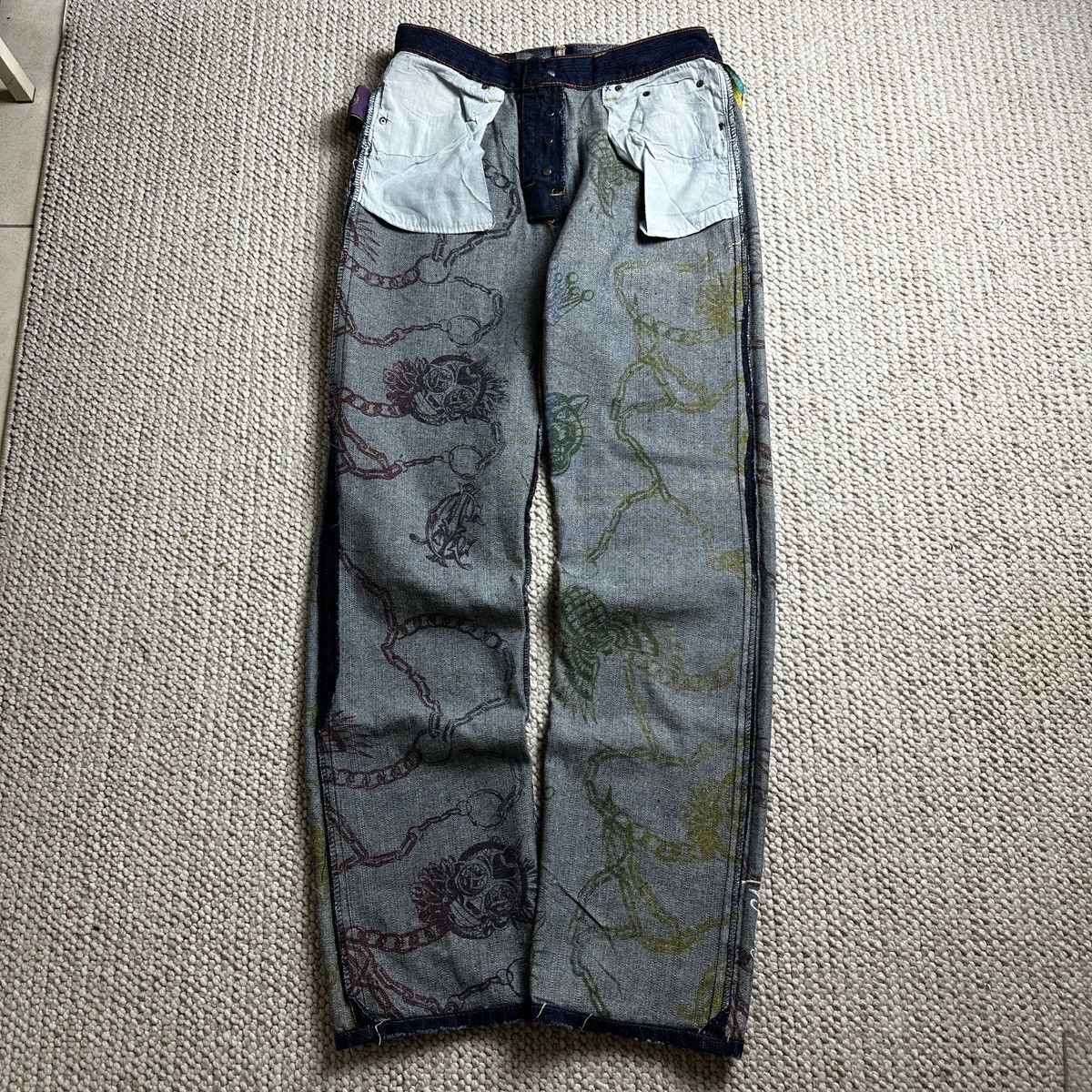 Christian Audigier Rare 00s Christian Audigier Skull Denim Pants Size US 32 / EU 48 - 9 Thumbnail