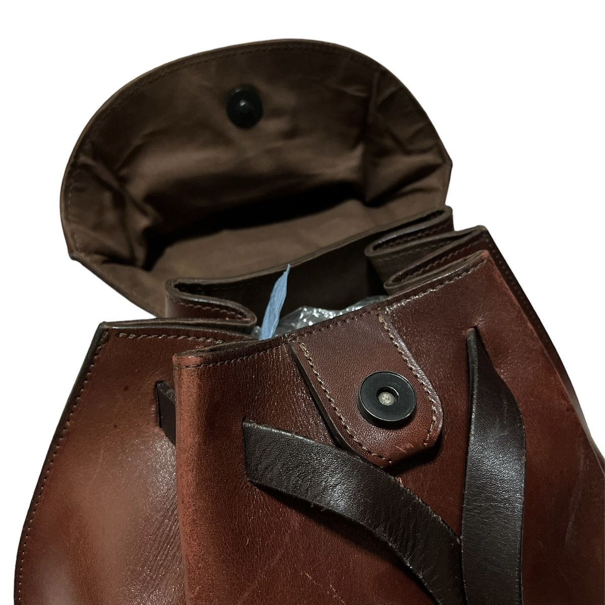 Issey Miyake Issey Miyake Studio Leather Drawstring Rucksack Backpack Size ONE SIZE - 6 Thumbnail