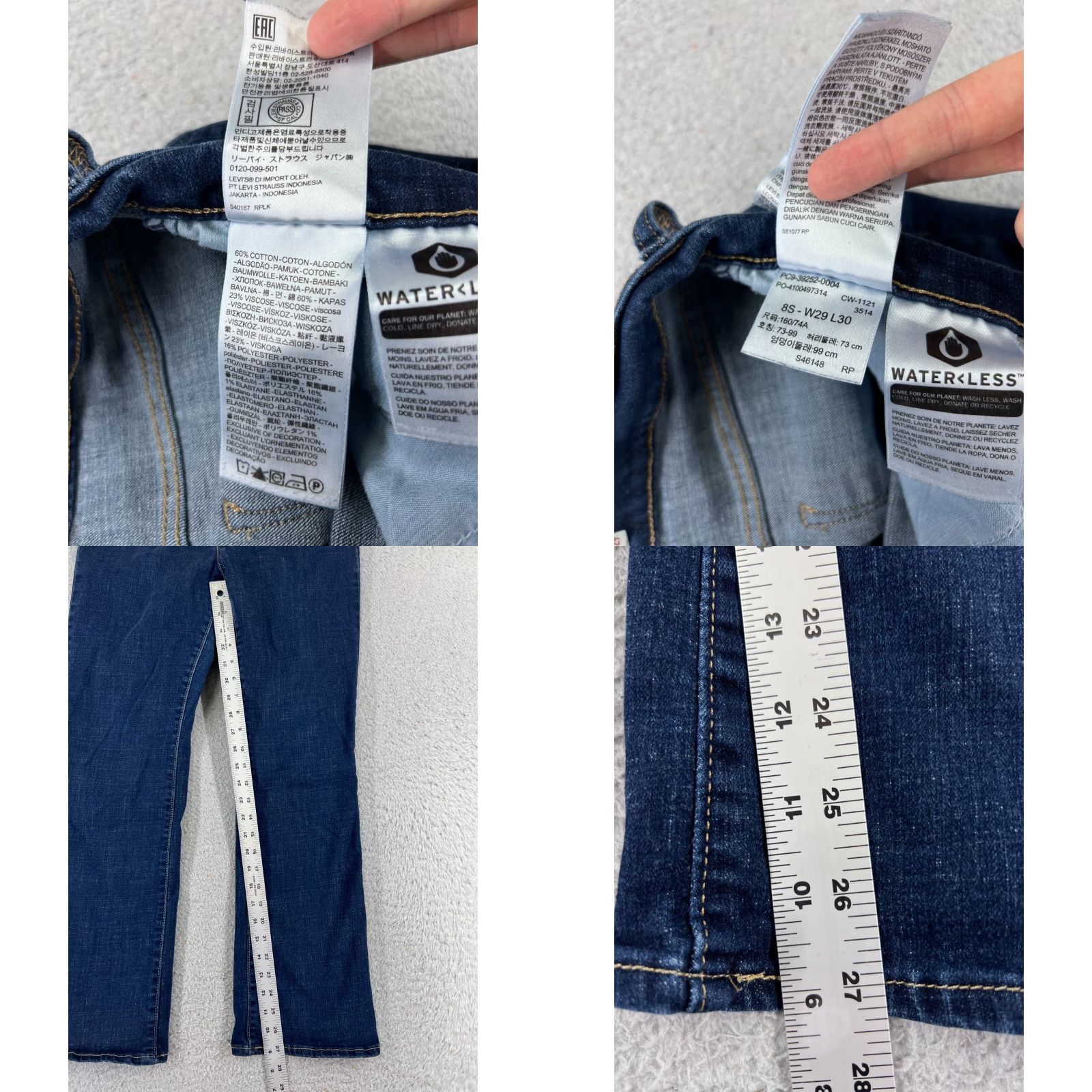Levi's Levi's Jeans Womens 29 Blue Denim Bootcut 5-Pocket Stretch Classic Regular 28x27 Dark Blue Jeans Womens Mens Size 29" - 8 Thumbnail