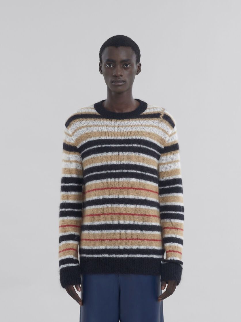 Marni o1f1d3z0326 Striped Brushed Mohair Jumper in Multicolor Size US S / EU 44-46 / 1 - 2 Thumbnail
