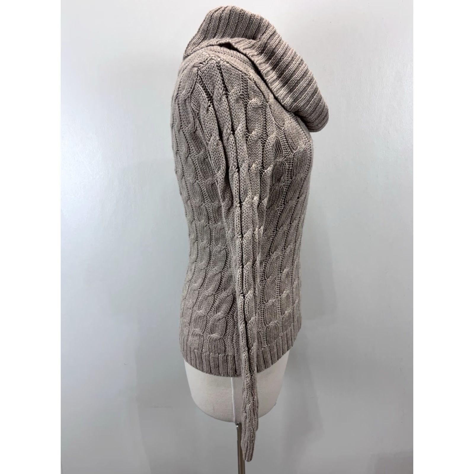 Vintage VINTAGE The Limited Angora Blend Sweater Women XS Brown Cowl Neck Cable Knit 90s Preppy Pullover Womens Size XS / US 0-2 / IT 36-38 - 4 Thumbnail