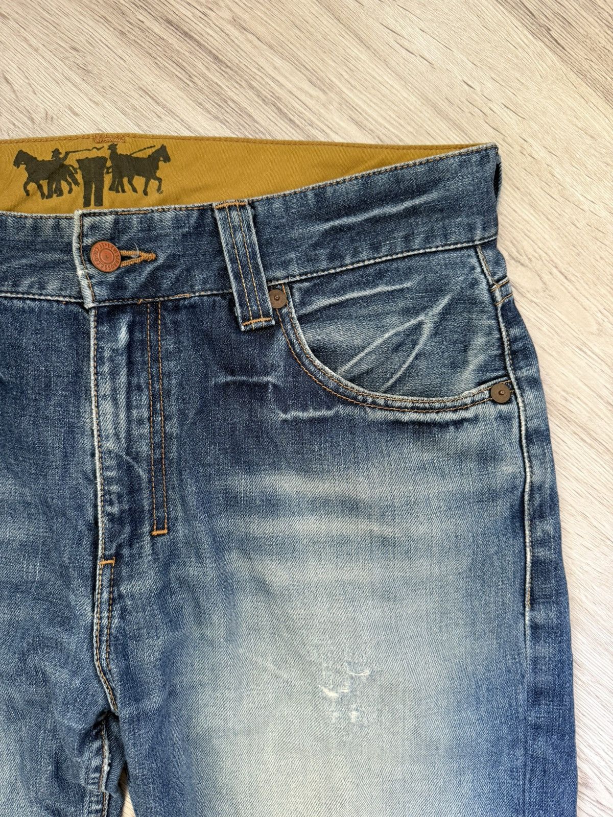 Levi's Levi’s 523 Distressed Jeans Y2K Grunge w Strap Altered Size US 34 / EU 50 - 4 Thumbnail
