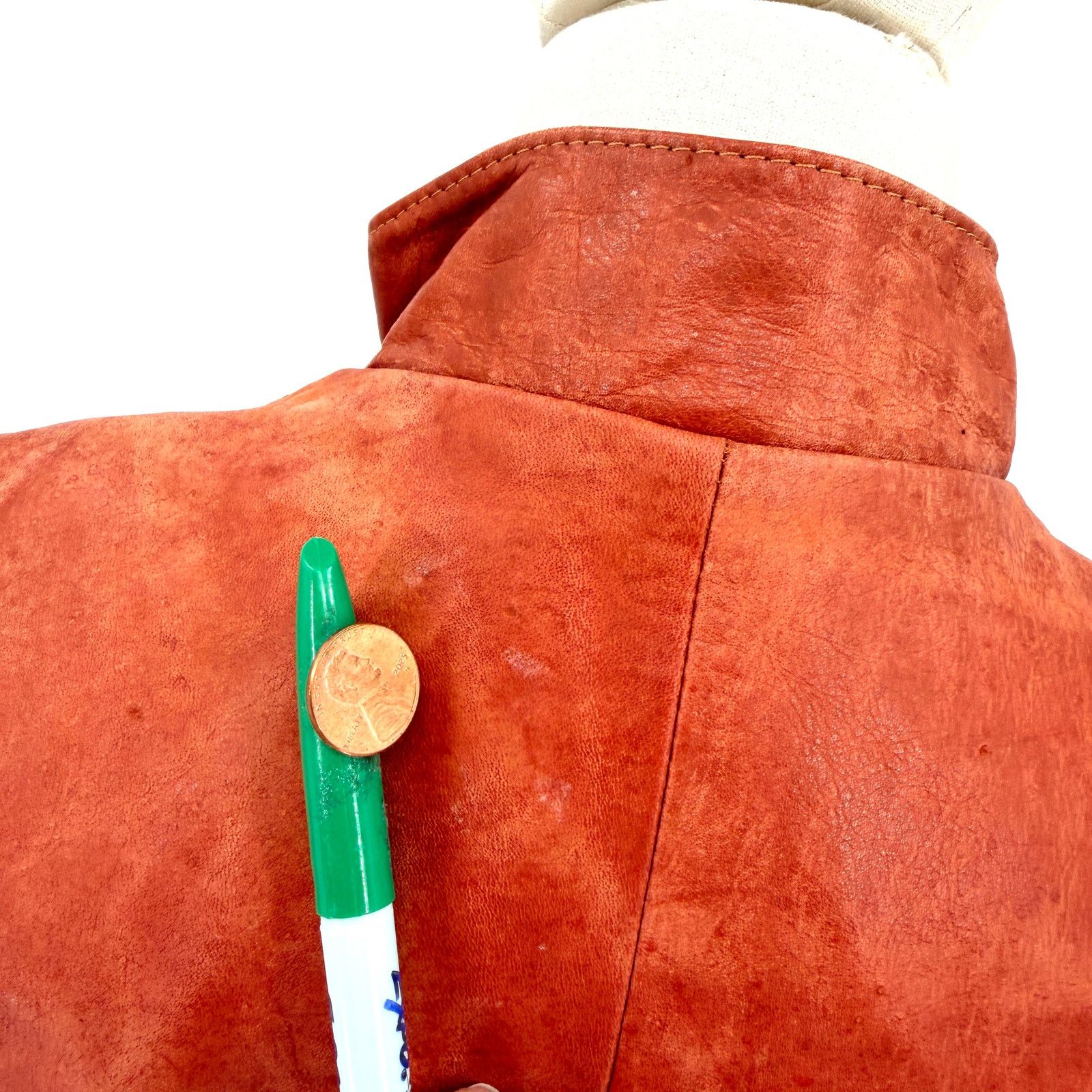 Vintage Vintage 90s Franco Ocaranza Red Genuine Leather Moto Jacket Size M / US 6-8 / IT 42-44 - 7 Thumbnail