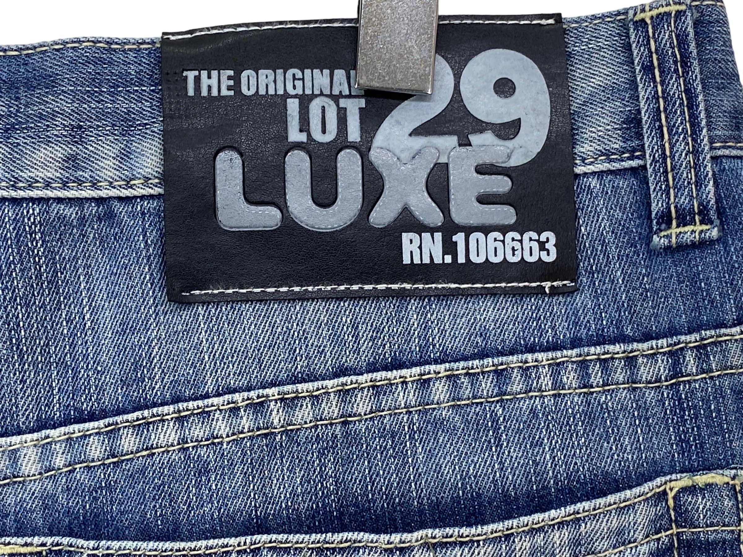 Japanese Brand Lot29 Luxe Baggy Jeans Tanzamania Devil Patchwork Jeans Size US 37 - 10 Thumbnail