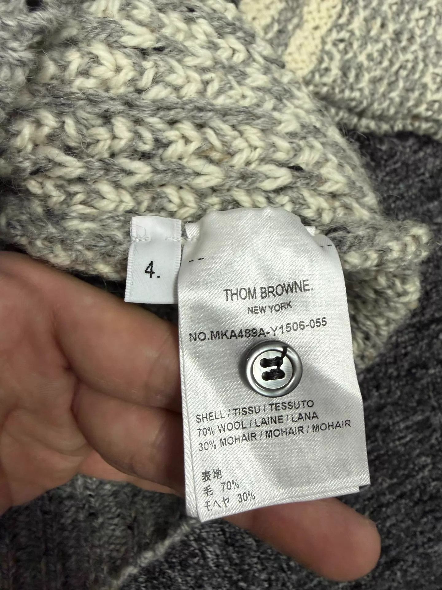 Thom Browne Thom Browne 4-Bar Wool-Mohair Sweater Light Gray Size4 Size US XL / EU 56 / 4 - 5 Thumbnail