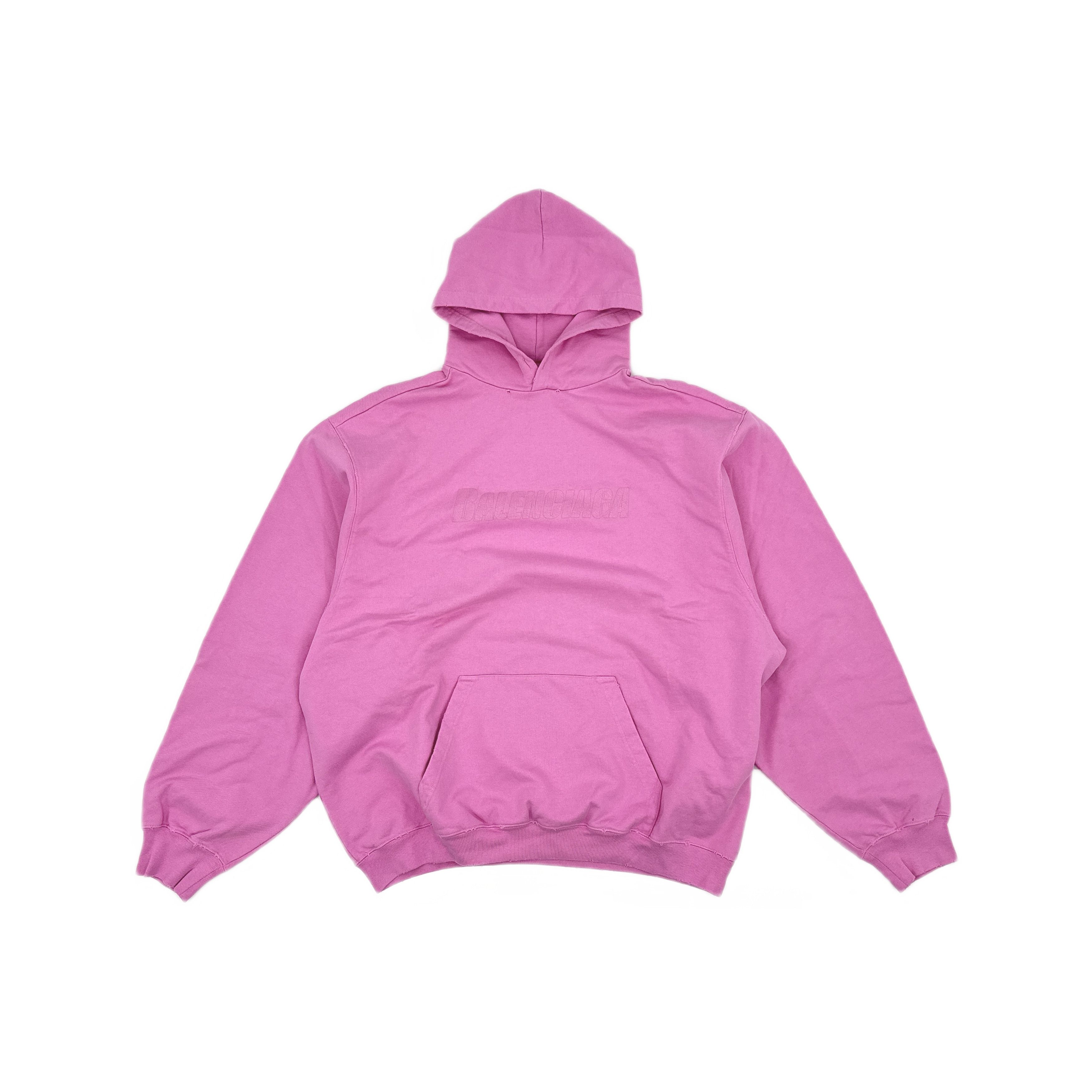 Balenciaga Balenciaga Pink Logo Embroidered Hoodie Size S Size US S / EU 44-46 / 1 - 1 Thumbnail