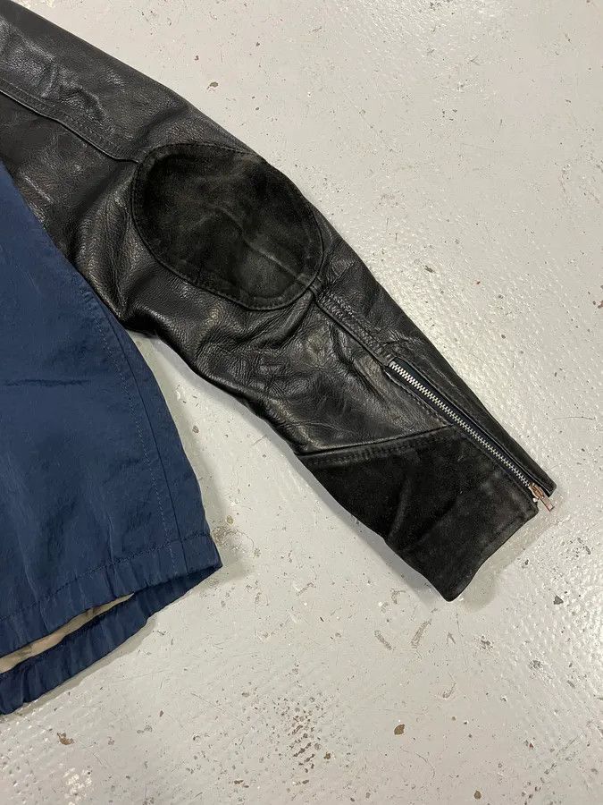 Acne Studios SS2013 Acne Studios Constrast Hybrid Leather & Nylon Navy Bomber Jacket Size US M / EU 48-50 / 2 - 8 Thumbnail