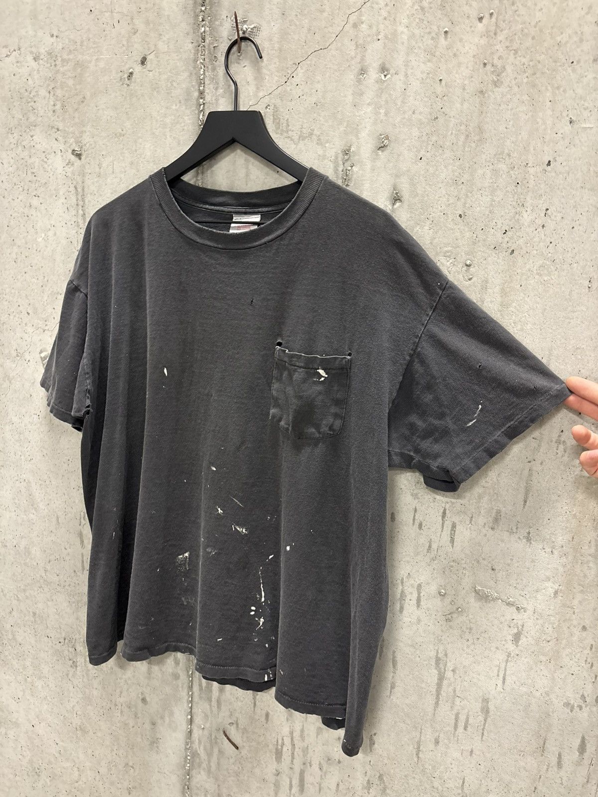 Vintage Vintage Blank Shirt Faded Tee Boxy Distressed Grunge Band Size US XL / EU 56 / 4 - 2 Thumbnail