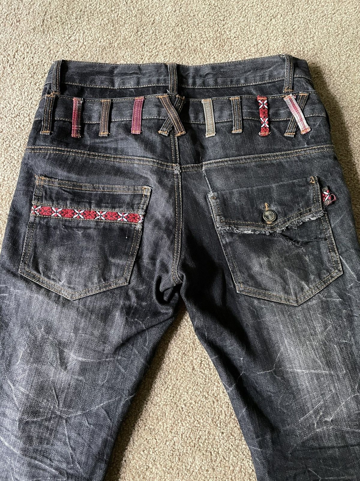 Japanese Brand Explosion by Nylaus Double-Waisted Distressed Jeans Size US 32 / EU 48 - 7 Thumbnail