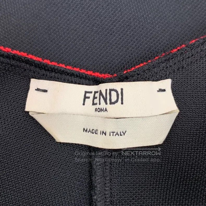 Fendi Fendi Black Striped 3D Letter Embroidered Off-the-Shoulder Size S / US 4 / IT 40 - 5 Thumbnail