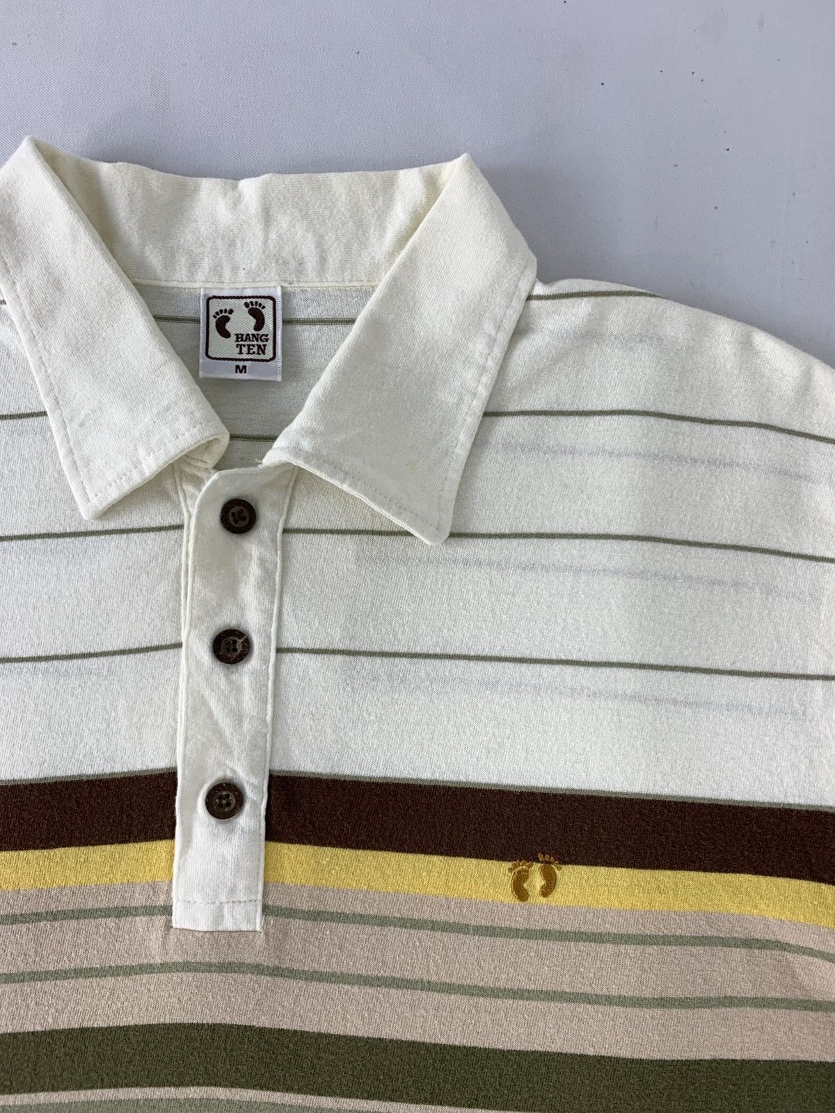 Hang Ten 90s Hang Ten Striped Block Polo Tee Tshirt Size US M / EU 48-50 / 2 - 4 Thumbnail