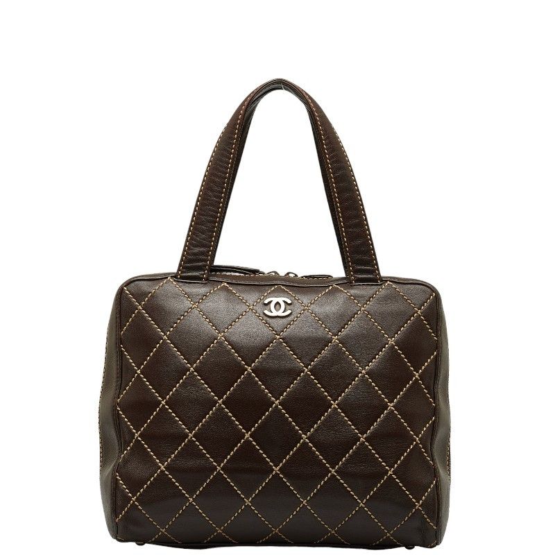 image of Chanel Wild Stitch Boston Bag in Brown, Women's