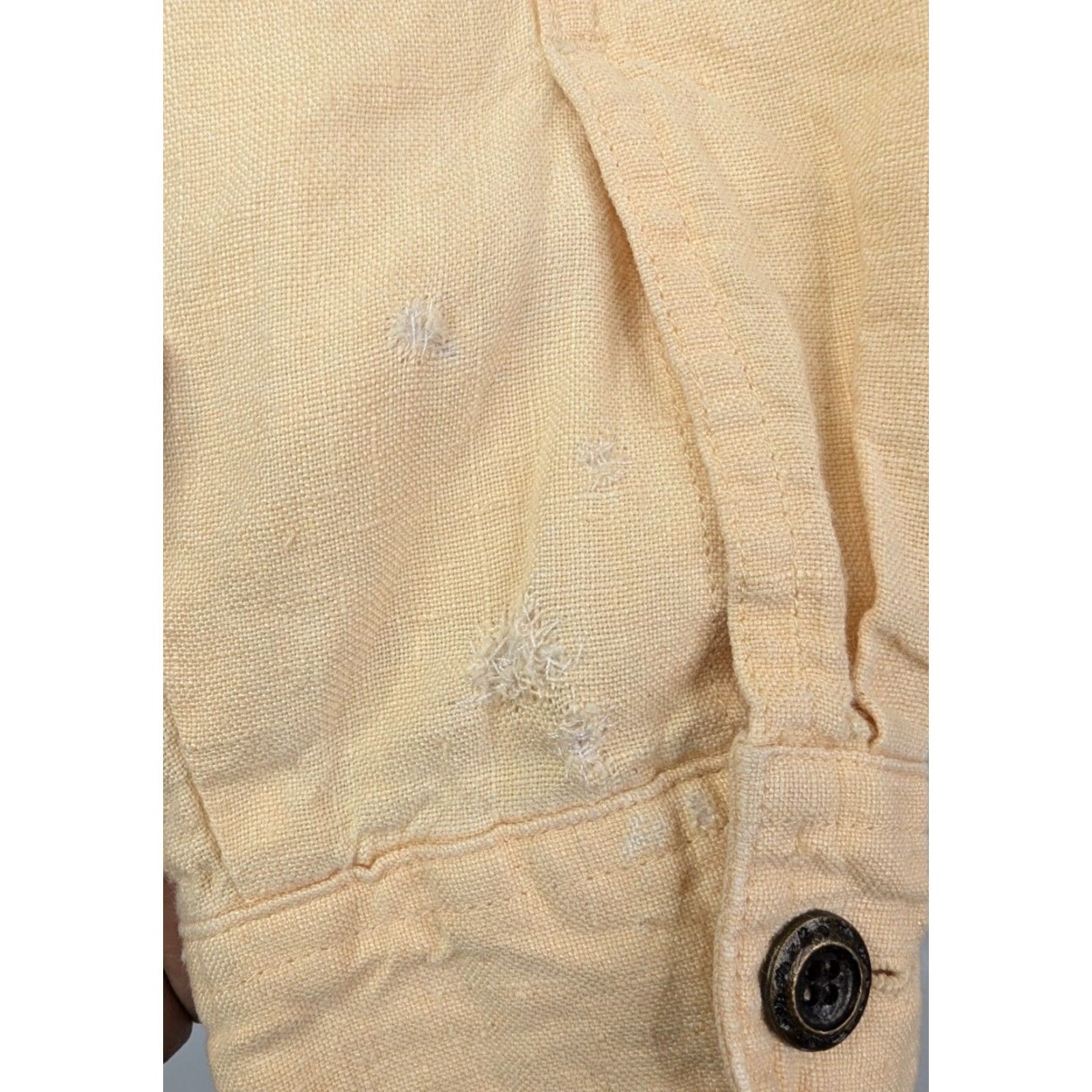 J. Jill VINTAGE J Jill Jacket Women's XS Petite Yellow Linen Button Up Long Sleeve Pockets Size XS / US 0-2 / IT 36-38 - 5 Thumbnail