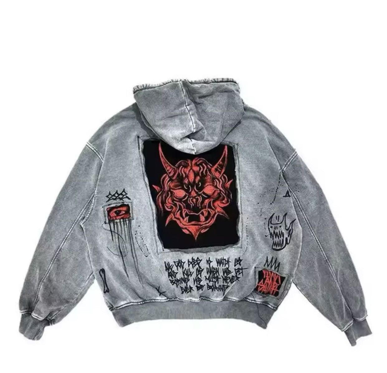 Other Letter Vintage Skull Pattern Print Oversized Hoodie Jacket Size US S / EU 44-46 / 1 - 3 Thumbnail