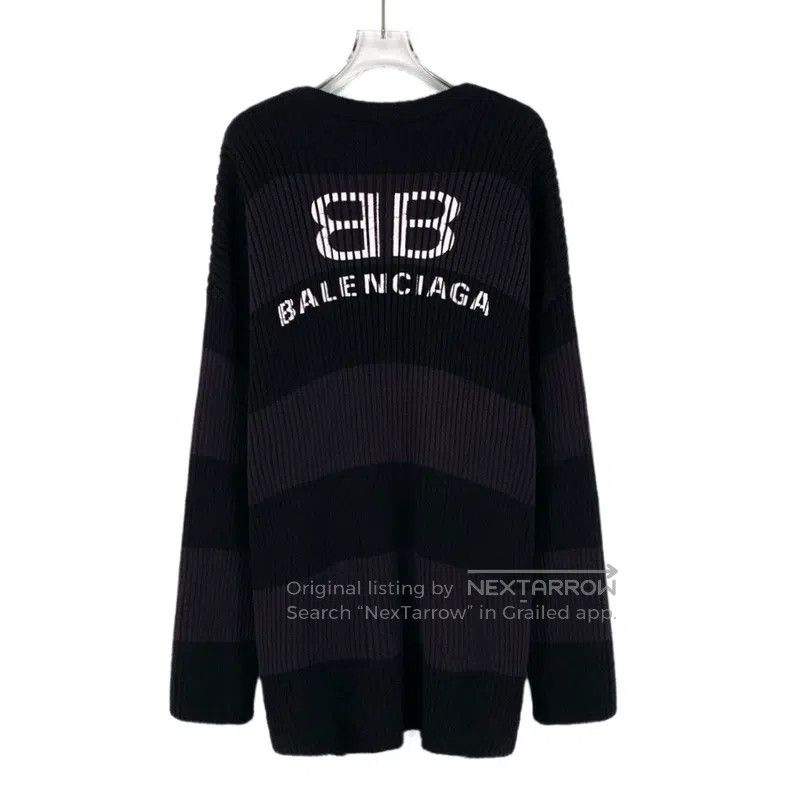 Balenciaga Balenciaga Black Logo Lettering Printed Cotton Round Neck Size US S / EU 44-46 / 1 - 2 Thumbnail