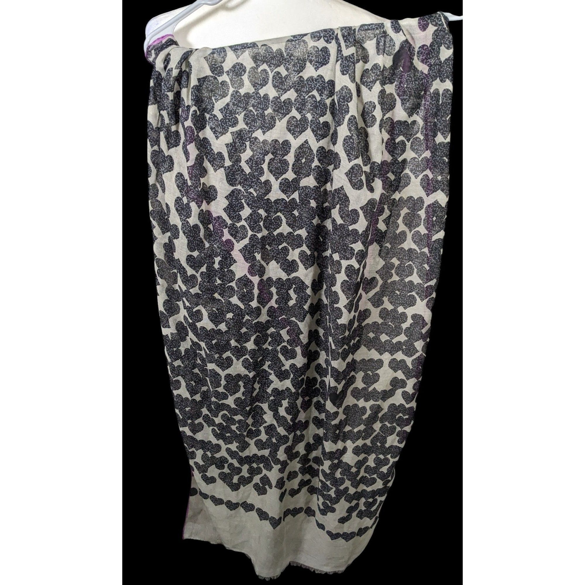 Other Olive & Cocoa Faded Hearts Black And Grey Scarf Size ONE SIZE - 3 Thumbnail