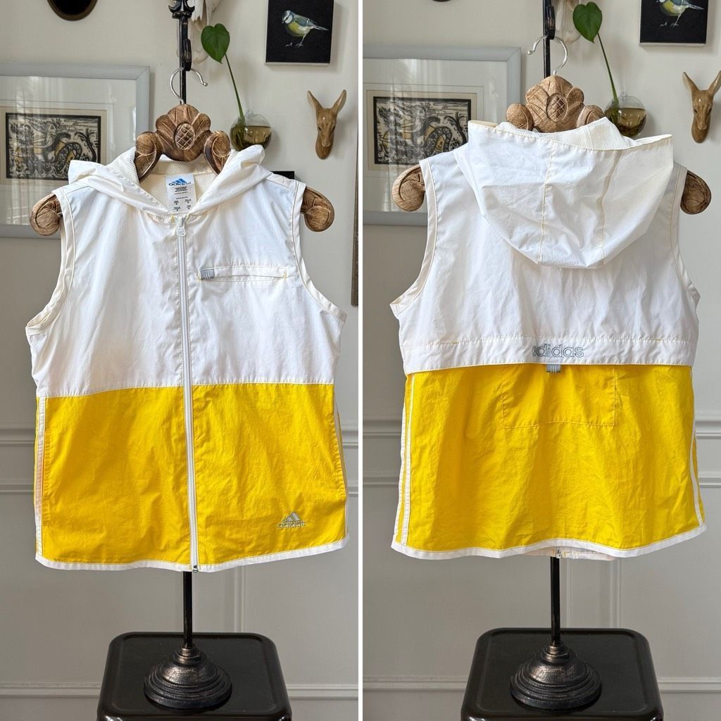 Adidas Vintage Adidas 90s Sleeveless Windbreaker Hooded Vest Yellow Size M / US 6-8 / IT 42-44 - 1 Thumbnail