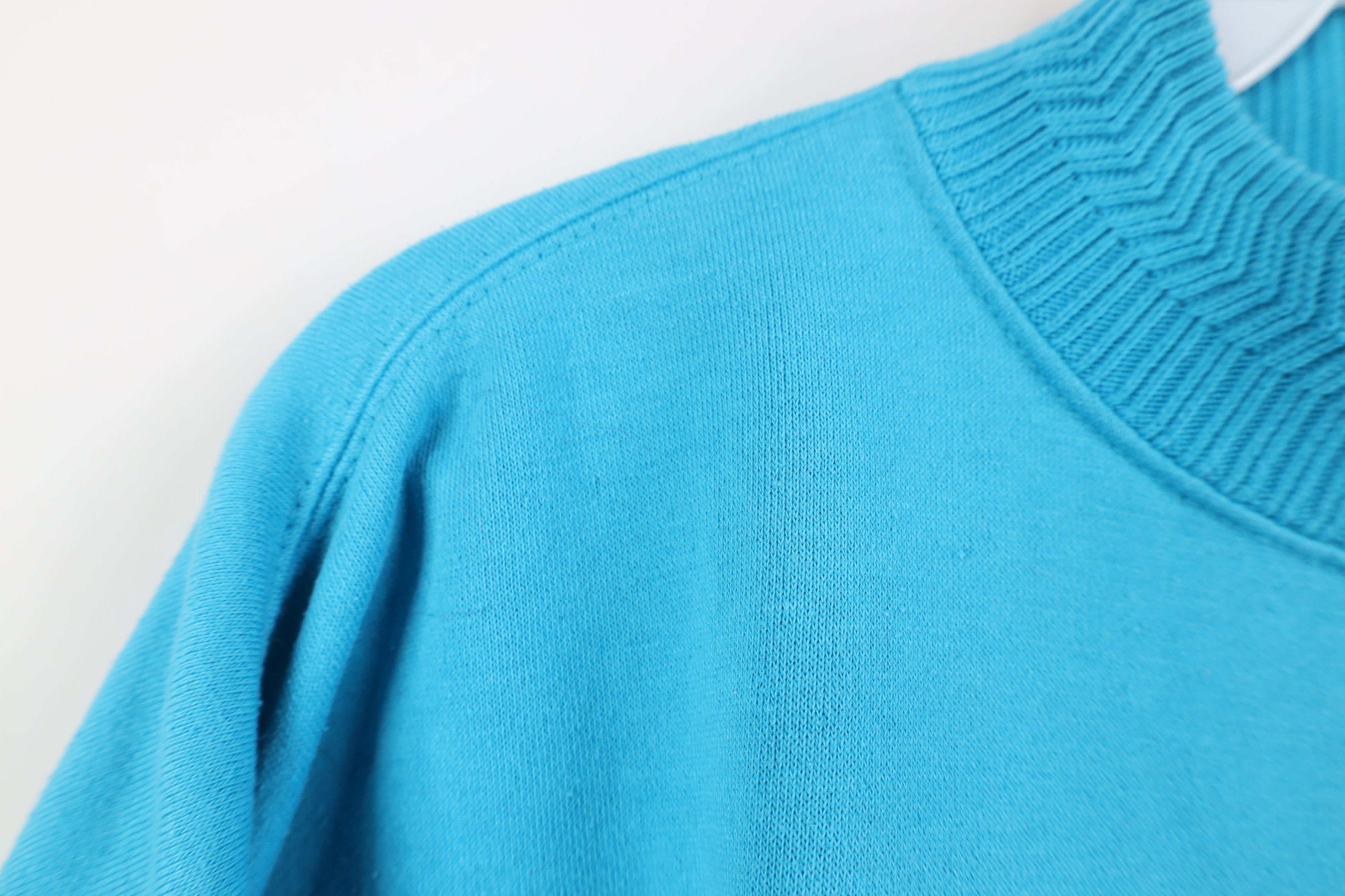 Vintage Vintage 90s Streetwear Blank Mock Neck Sweatshirt Blue Size M / US 6-8 / IT 42-44 - 6 Thumbnail