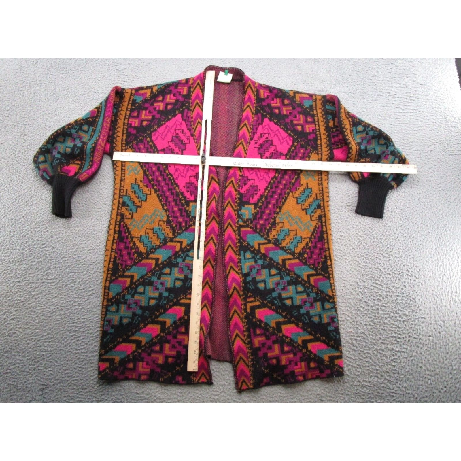 Anthropologie Farm Anthropology Cardigan XL Multicolor Aztec Southwestern Navajo Open Front Read Women Size XL / US 12-14 / IT 48-50 - 4 Thumbnail