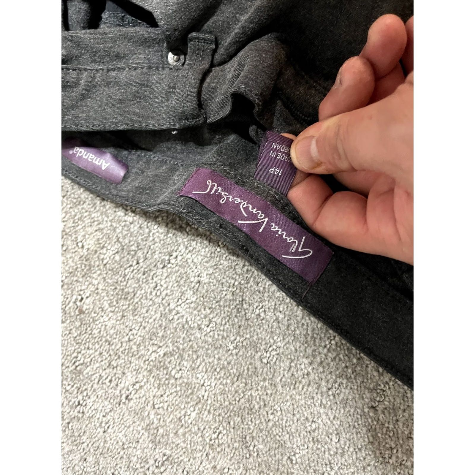 Gloria Vanderbilt Gloria Vanderbilt Amanda Denim Pants Slimming 14P L) Grey Viscose Nylon Size 36" / US 14 / IT 50 - 6 Thumbnail