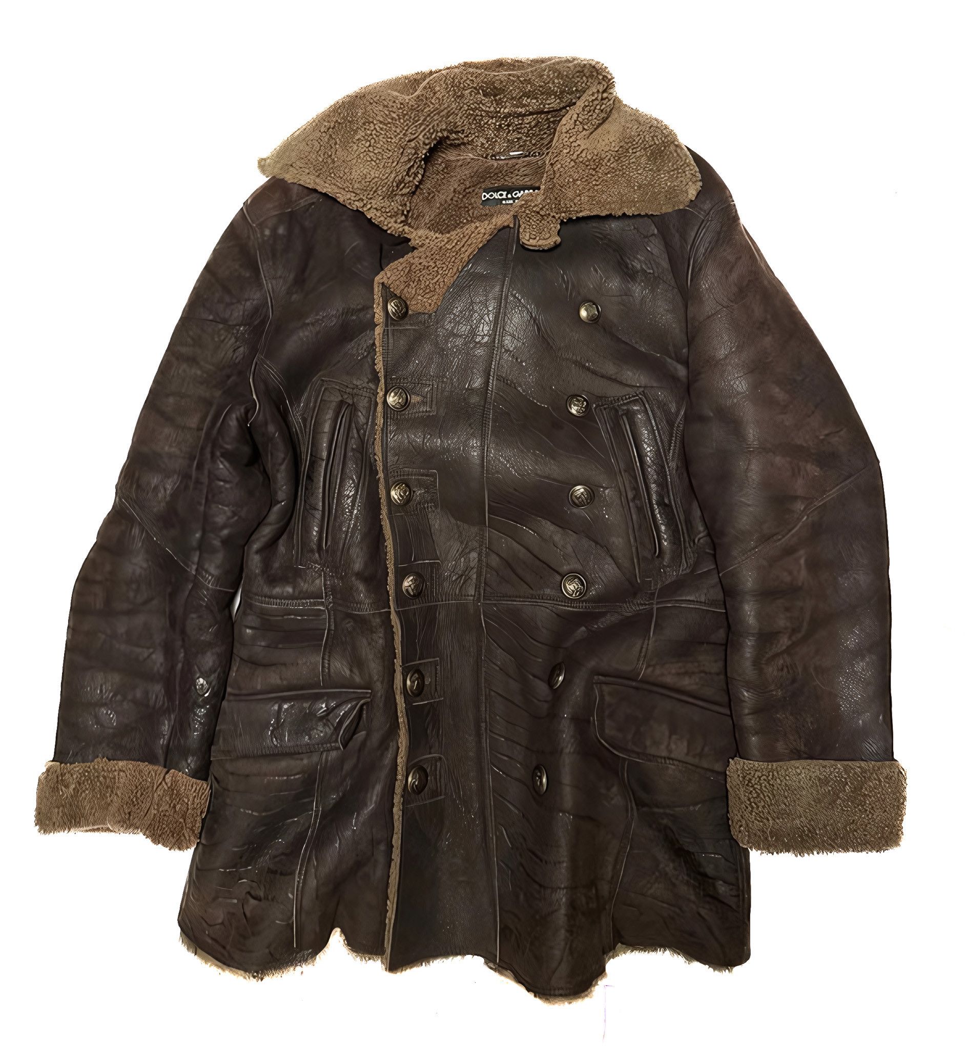 Dolce & Gabbana A/W 2002 SHEARLING LEATHER ARMY COMBAT COAT Size US M / EU 48-50 / 2 - 1 Thumbnail