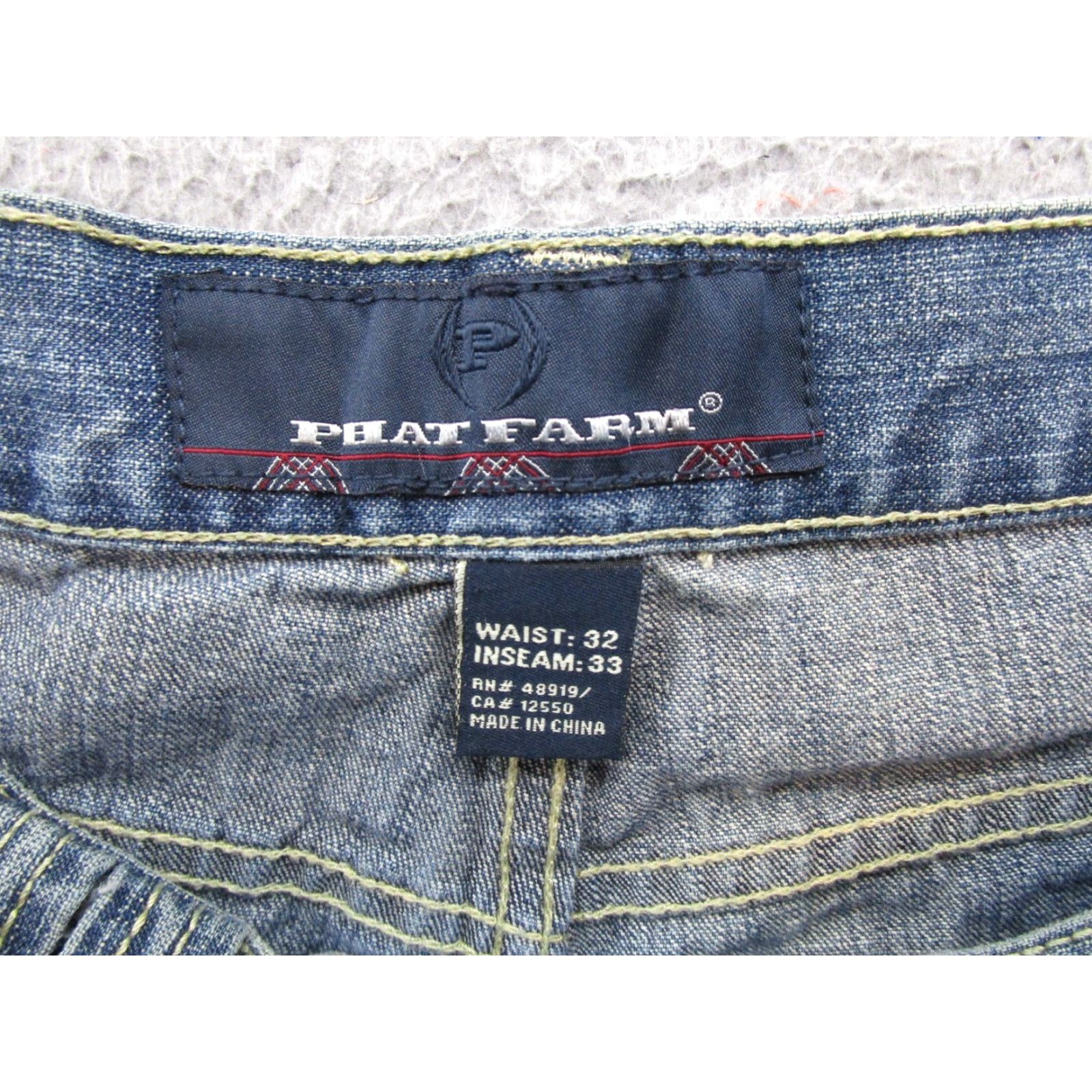 Phat Farm VINTAGE Phat Farm Jeans Denim Blue Wide Straight Baggy Tag Size 32x33 Y2K Size US 34 / EU 50 - 4 Thumbnail
