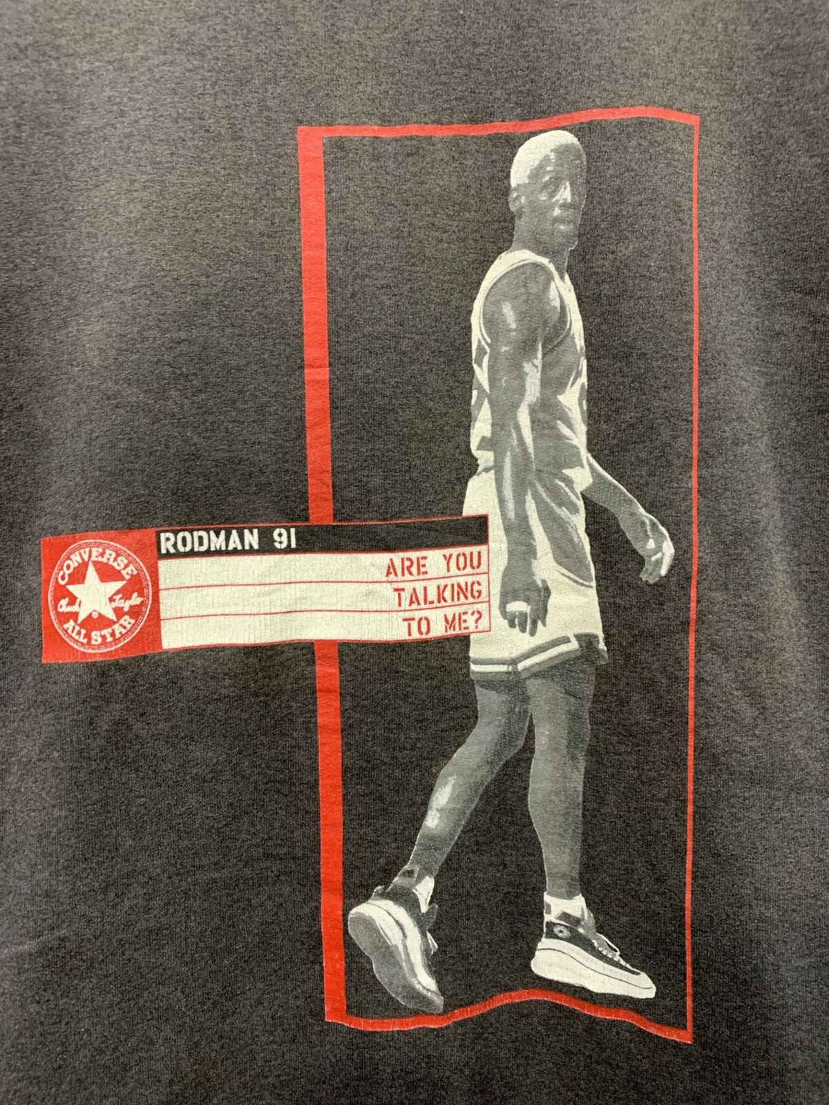 Vintage Vtg 90’s Dennis Rodman Converse Promo Crewneck Black Faded-L Size US L / EU 52-54 / 3 - 3 Thumbnail