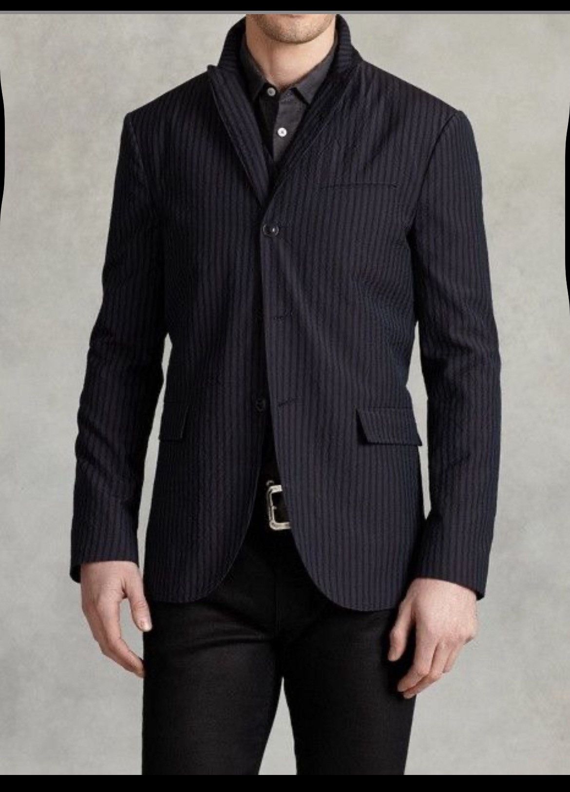 John Varvatos Peak lapel striped jacket. Size EU 50 USA 40 Size US M / EU 48-50 / 2 - 3 Thumbnail