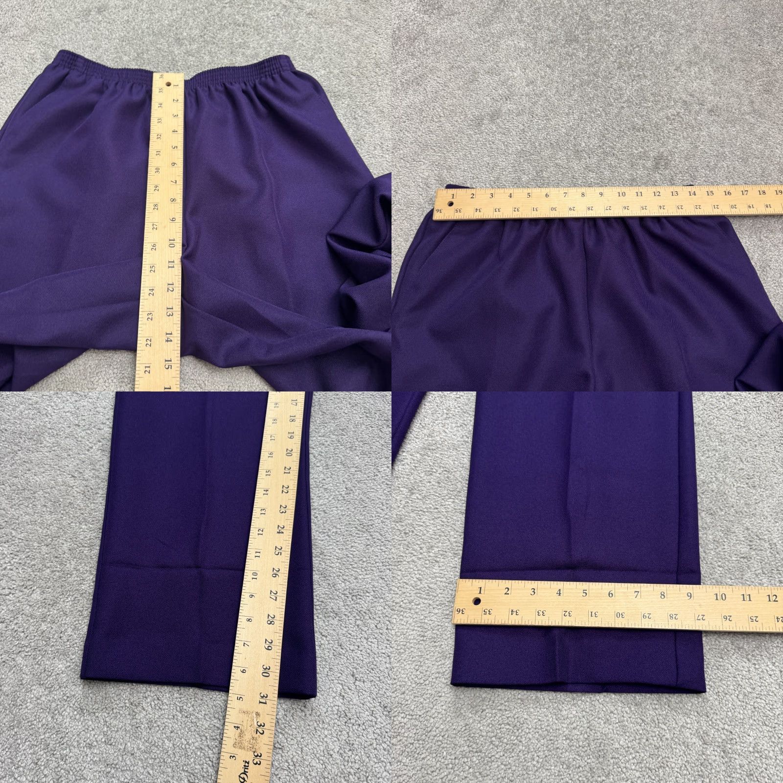 Vintage Alfred Dunner Pants Dress Stretch Elastic Waist Pull On 14 Navy Blue Women Size 36" / US 14 / IT 50 - 8 Thumbnail