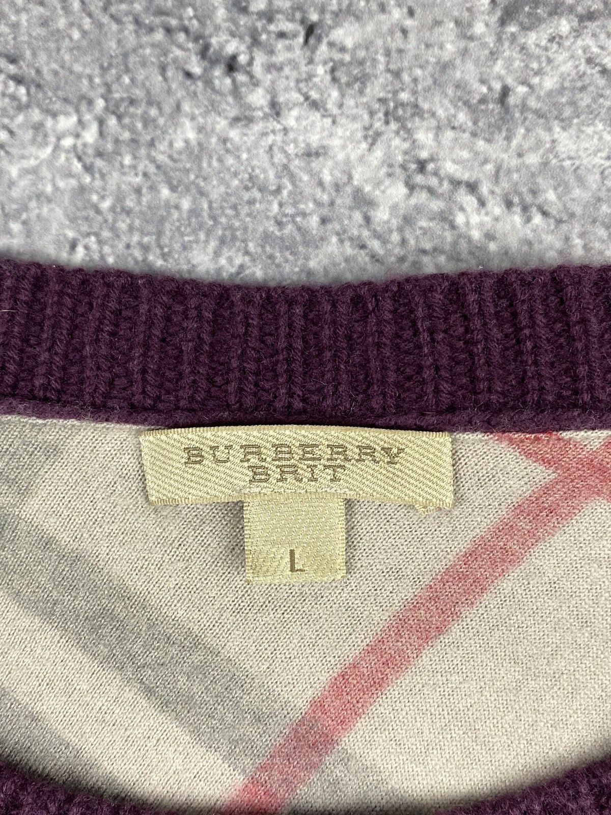 Burberry Vintage Burberry Brit Cashmere Wool Nova Check Sweater Size L / US 10 / IT 46 - 9 Thumbnail