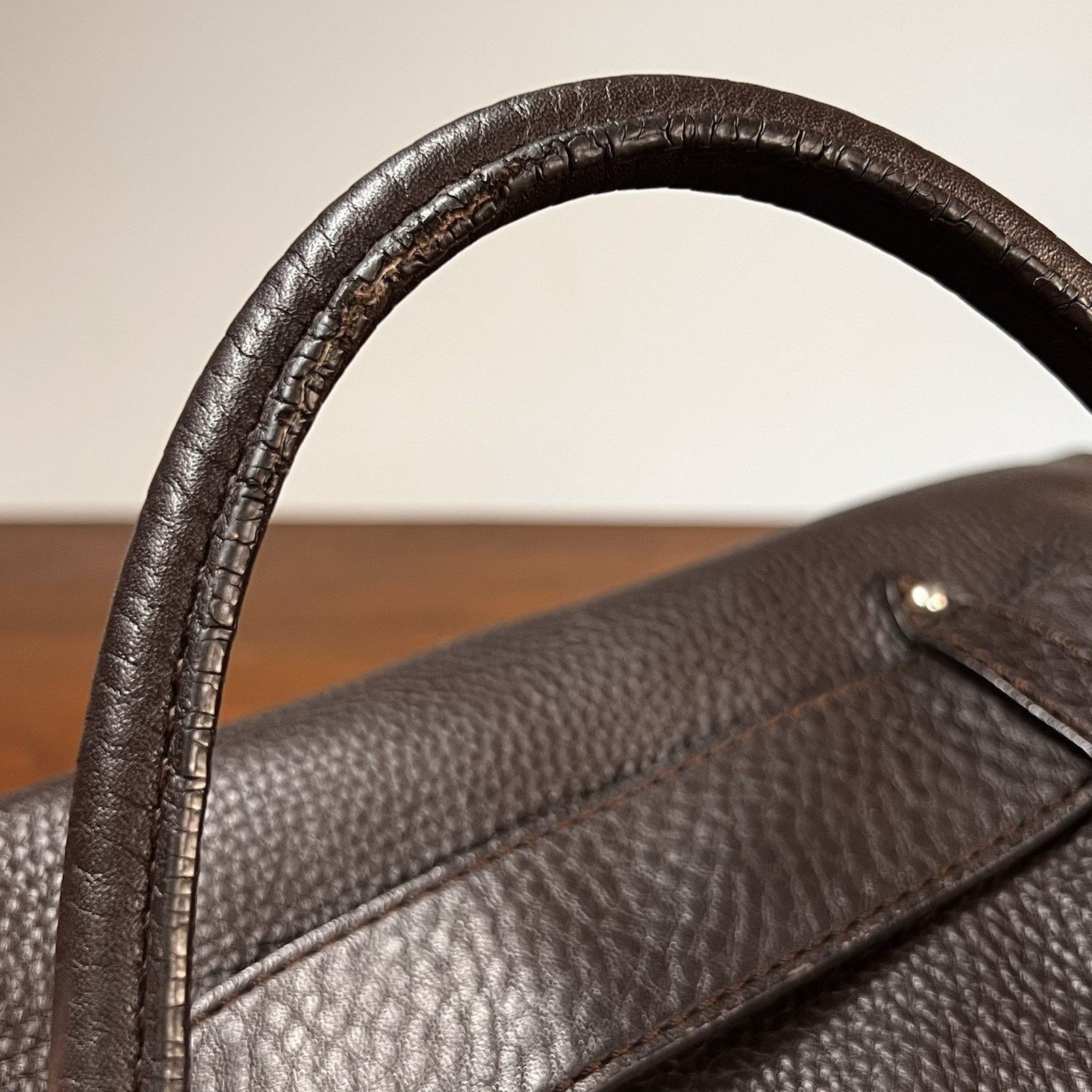 Cole Haan $400 Cole Haan Belted Brown Pebbled Leather Shoulder Bag Size ONE SIZE - 9 Thumbnail