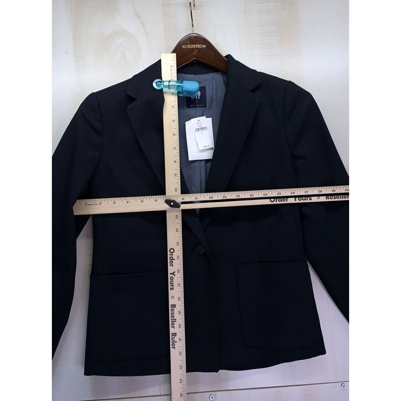 Gap Gap Blazer Women's SZ 2 Navy Blue Woven Single Button NWT-3876 Blazer, Regular, Blue, Women, 2, Navy, Blazer Size XS / US 0-2 / IT 36-38 - 5 Thumbnail