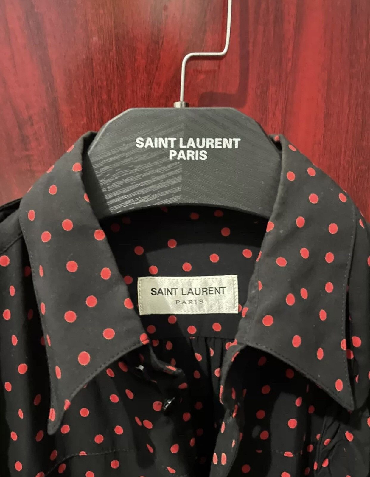 Saint Laurent Paris × Yves Saint Laurent Saint laurent 16fw polka-dot tie shirt 2409-Nextarrow Size US S / EU 44-46 / 1 - 3 Thumbnail