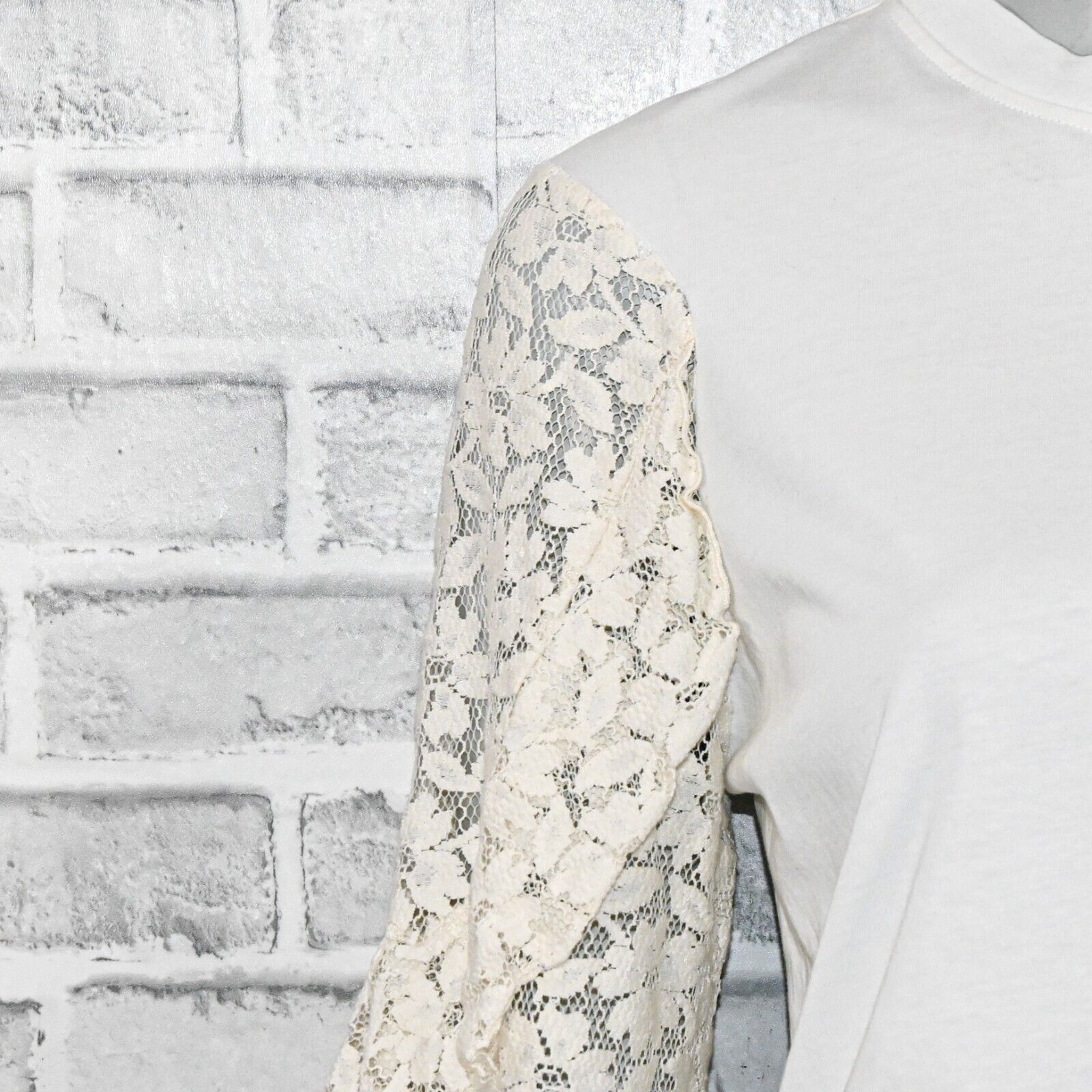 See by Chloe SEE by Chloe ruffle Lace Sleeves Crew top in Naturel White Size XS / US 0-2 / IT 36-38 - 12 Thumbnail