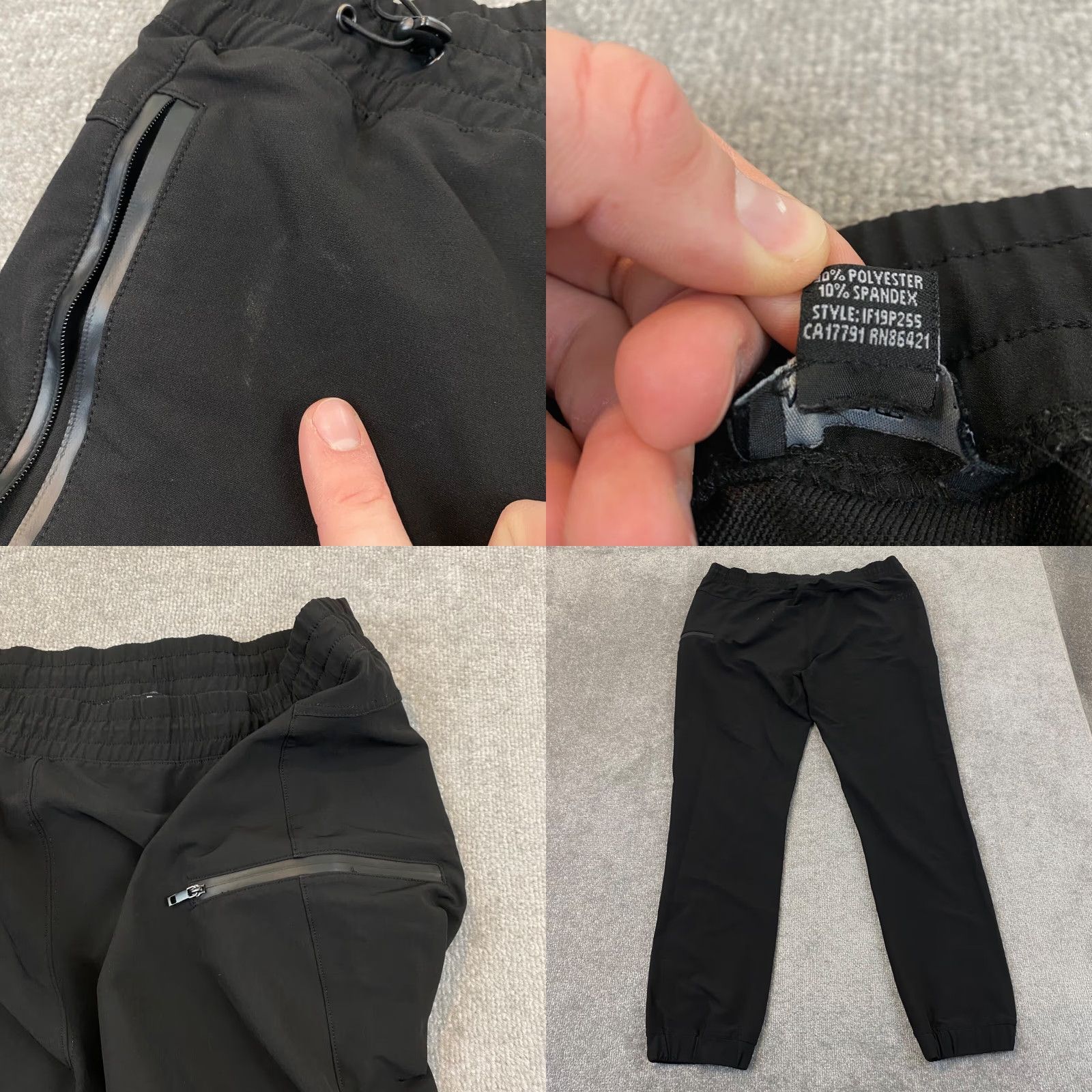 Industrie Industry Pants Mens XL Black Tapered Joggers Stretch Pockets 35x30 IF19P255 Size US 36 / EU 52 - 8 Thumbnail