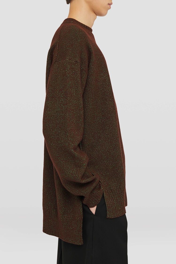 Jil Sander o1mt1gz1125 Crewneck Sweater in Dark Brown Size US S / EU 44-46 / 1 - 7 Thumbnail