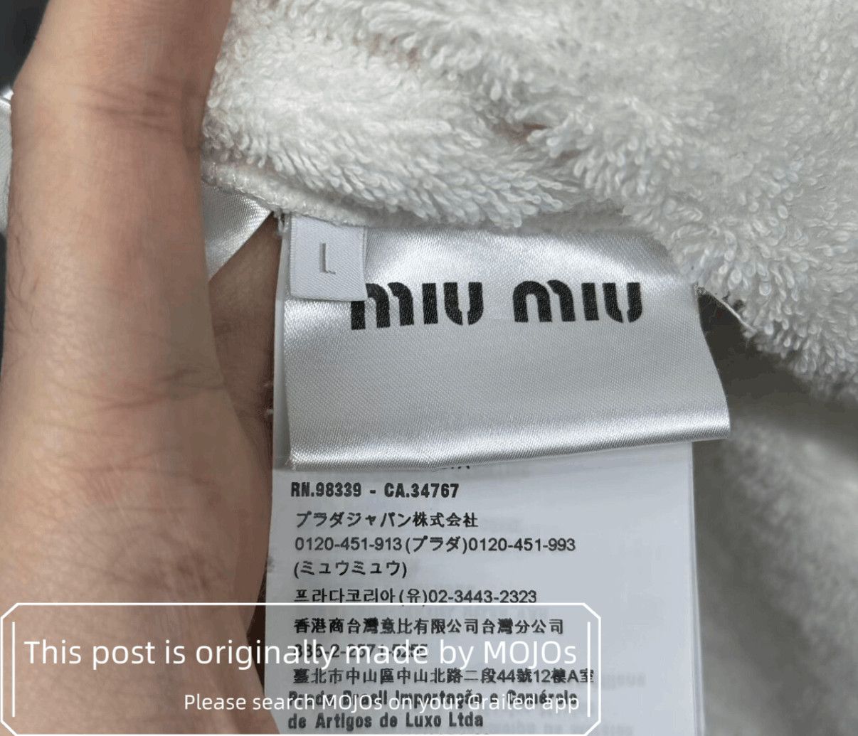 Miu Miu Sz L Miu MIu Logo Polo Sweatshirt mojos99 Size US L / EU 52-54 / 3 - 4 Thumbnail