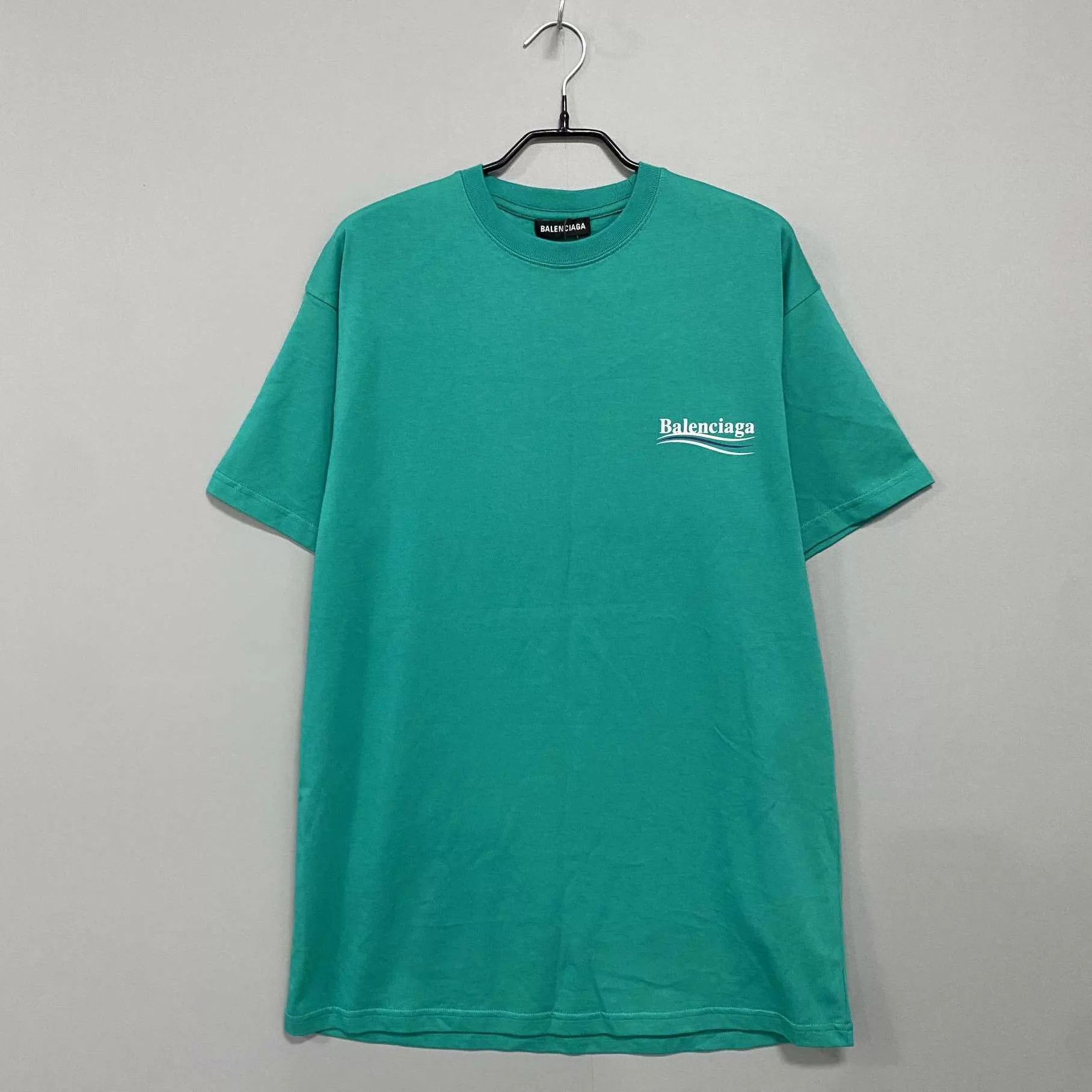 Balenciaga Balenciaga Lake Green Coke Wave Short Sleeve Tee S Size S / US 4 / IT 40 - 1 Thumbnail