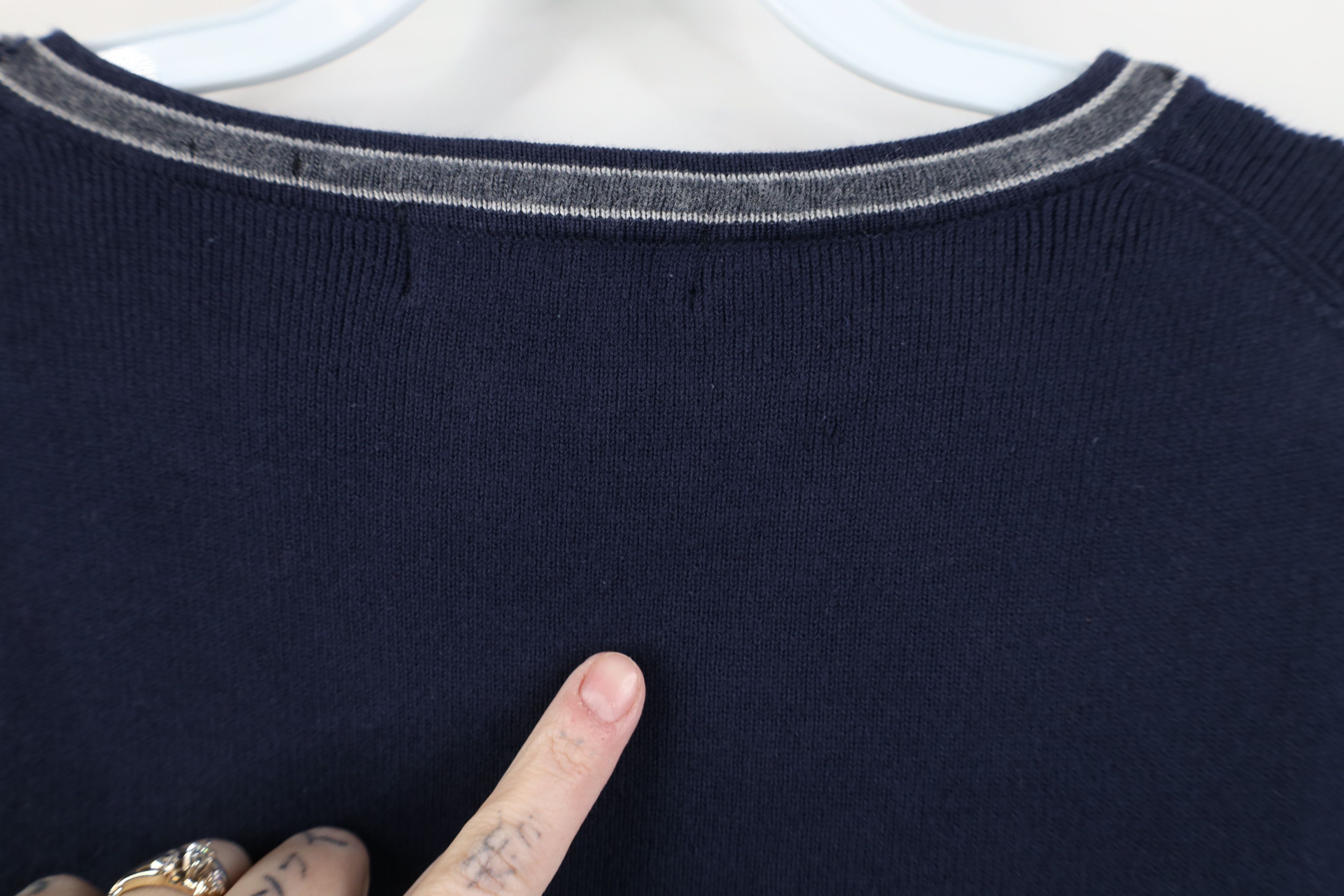 Nautica Vintage 90s Nautica Cotton Ribbed Knit Sweater Vest Blue Size US XL / EU 56 / 4 - 11 Thumbnail