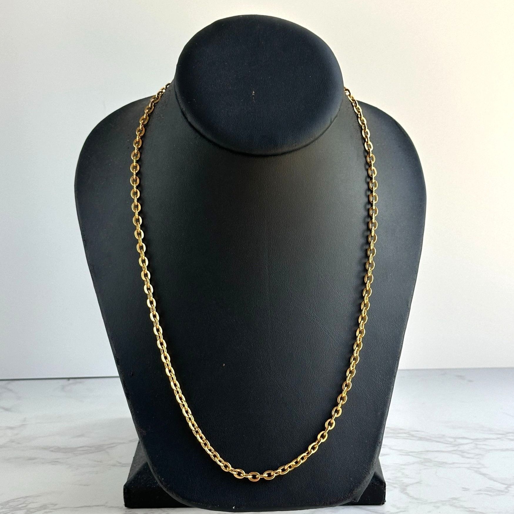 Vintage Gold Plated Oval Link Chain Necklace 18" with Hook Clasp Size ONE SIZE - 2 Thumbnail