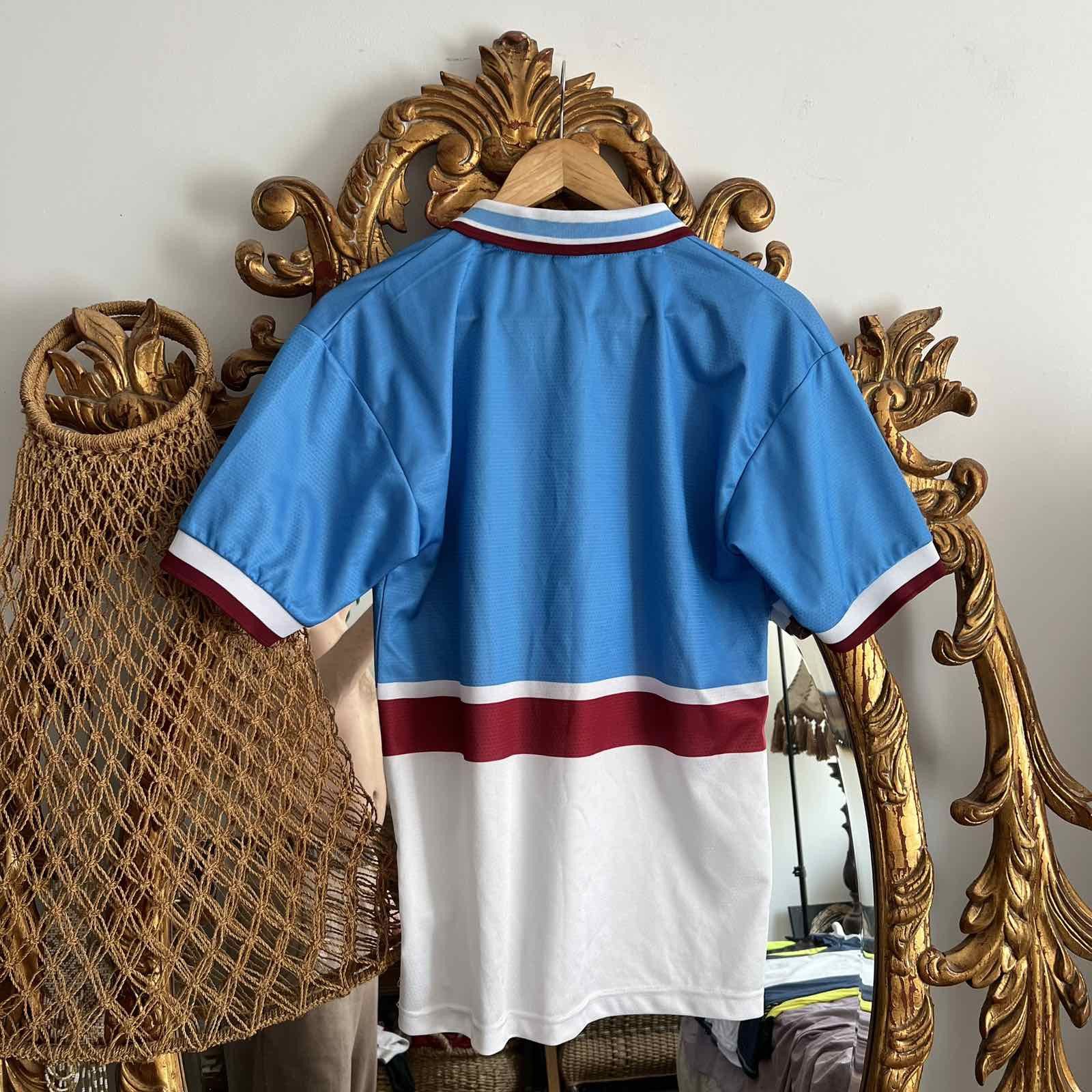 Vintage Score Draw West Ham United Soccer Shirt Retro Jersey Size US S / EU 44-46 / 1 - 2 Thumbnail