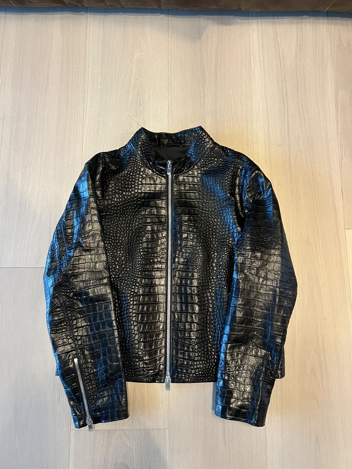 【希少】PEARLED IVORY LEATHER BLOUSON JACKET GRAIN BLOUSON JACKET (MOSS) – PEARLED IVORY