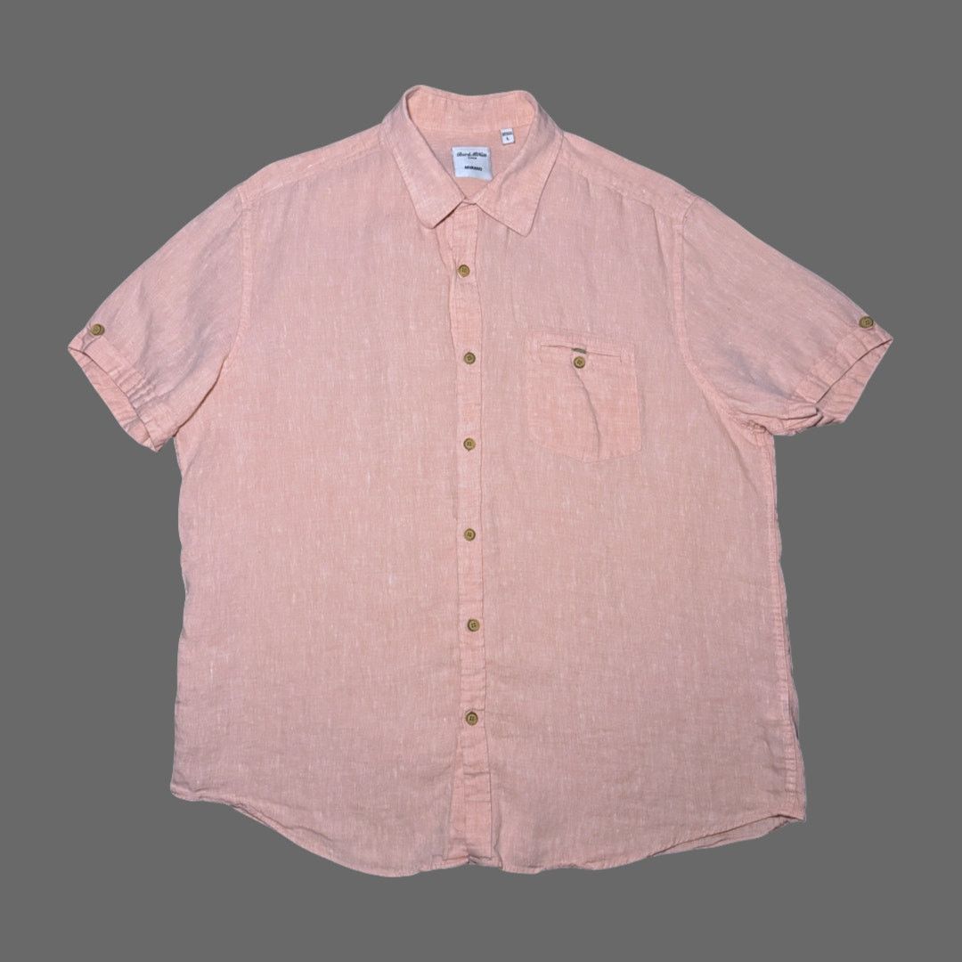 Other Baird McNutt Linen Murano Mens Pink SS Button Up Large Size US L / EU 52-54 / 3 - 1 Thumbnail