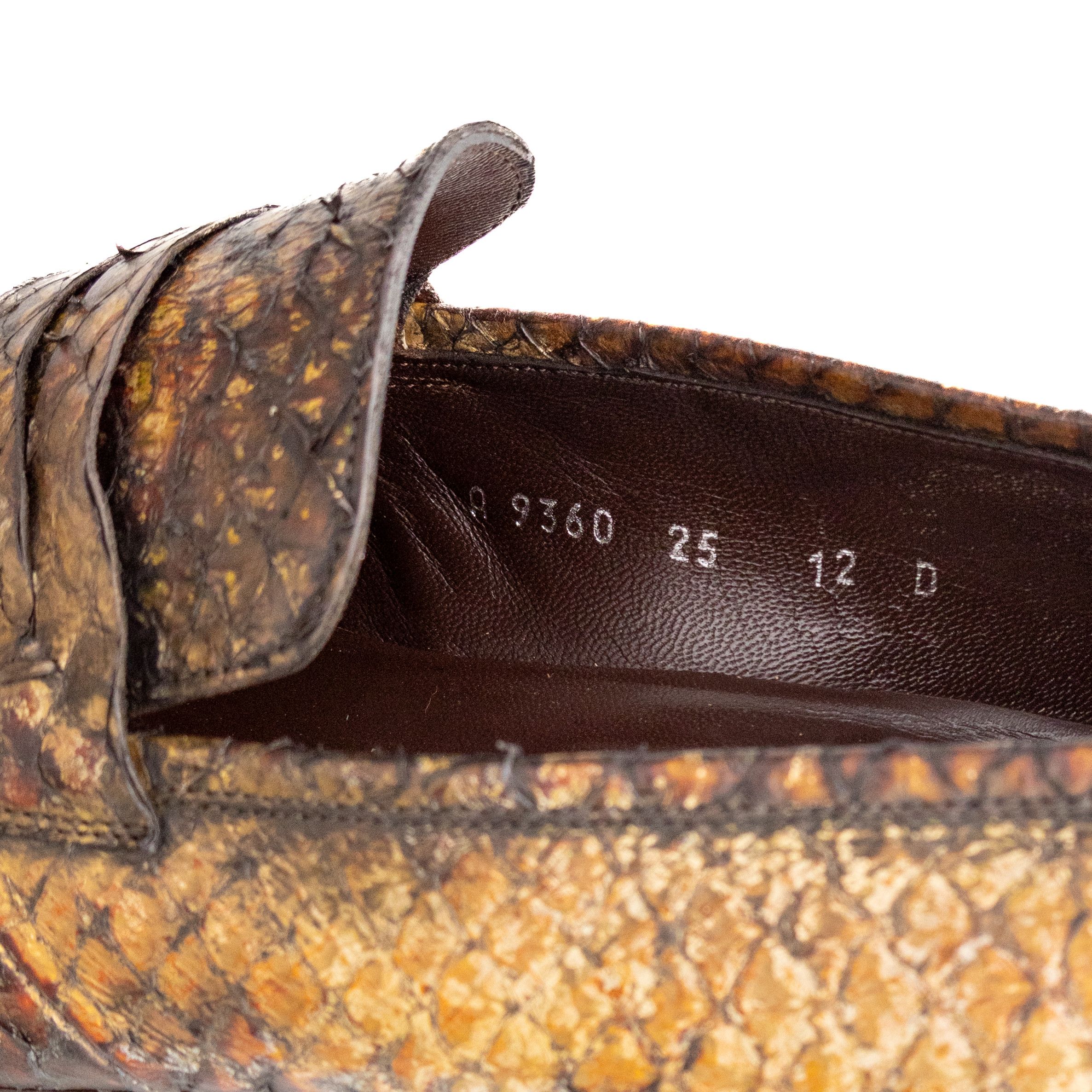 Salvatore Ferragamo Salvatore Ferragamo Python Snakeskin Loafers Gold US 12 Size US 12 / EU 45 - 13 Thumbnail