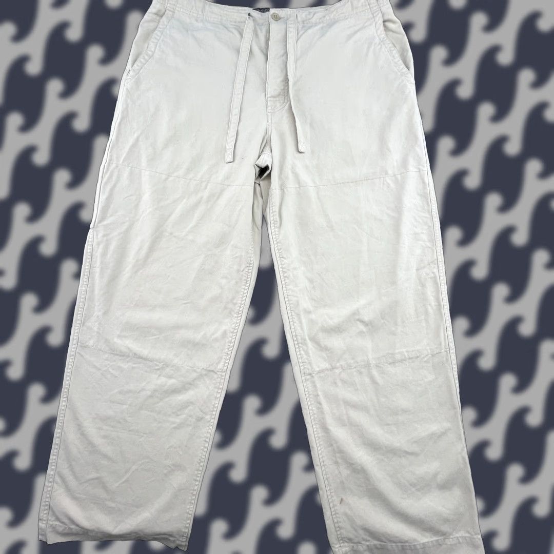 Abercrombie & Fitch VINTAGE Abercrombie & Fitch Paratroops Mens Cargo Pants Beige XL Drawstring Baggy Size US 36 / EU 52 - 1 Thumbnail