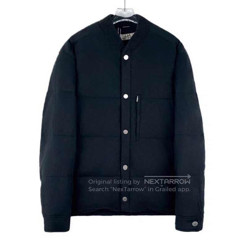 Hermes Hermes Grey-Green Lapel Single-Breasted Long-Sleeve Down J Size US M / EU 48-50 / 2 - 1 Thumbnail