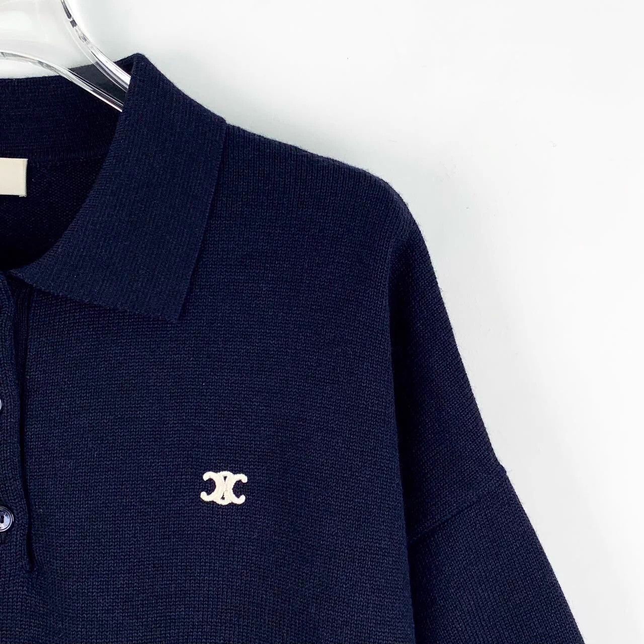 Celine Celine 25 Navy Wool Embroidered Polo S Size S / US 4 / IT 40 - 3 Thumbnail