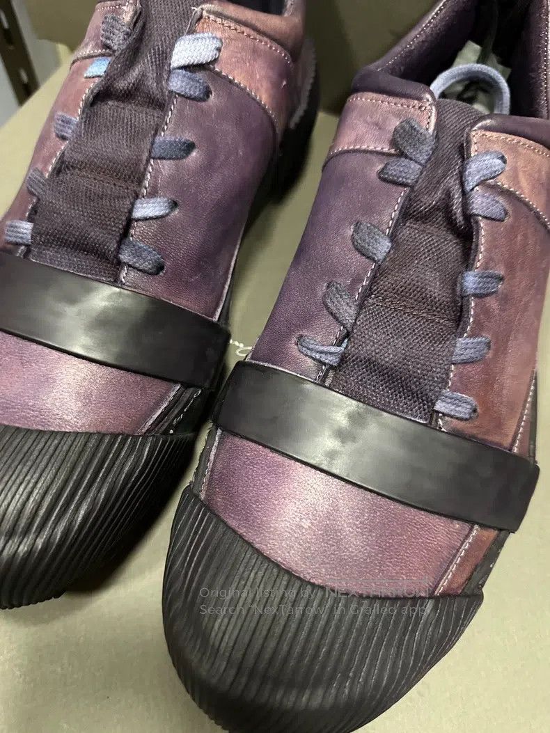 Boris Bidjan Saberi Boris Bidjan Saberi Purple Low Top Horsehide Laced Shoes Size US 10 / EU 43 - 2 Thumbnail