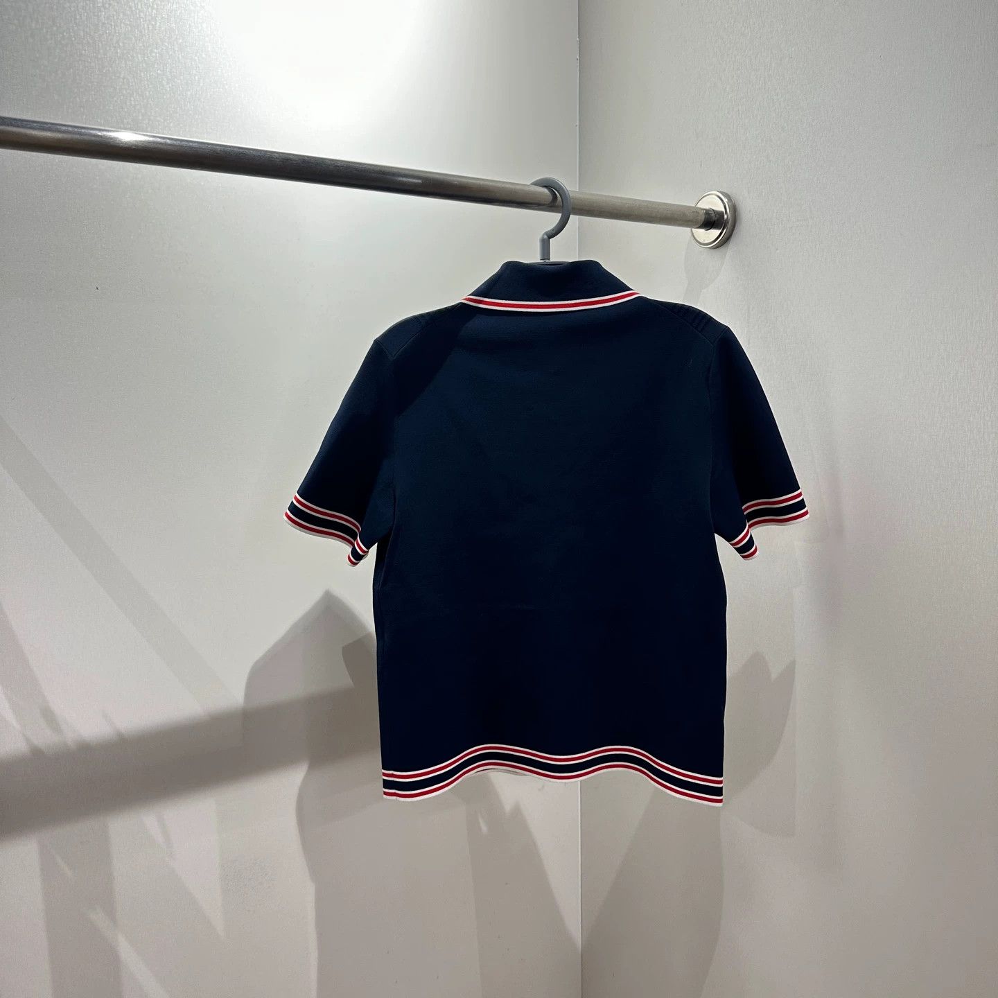 Gucci Gucci Blue Polo Shirt Red/White Stripe Trim apr587 Size S / US 4 / IT 40 - 2 Thumbnail