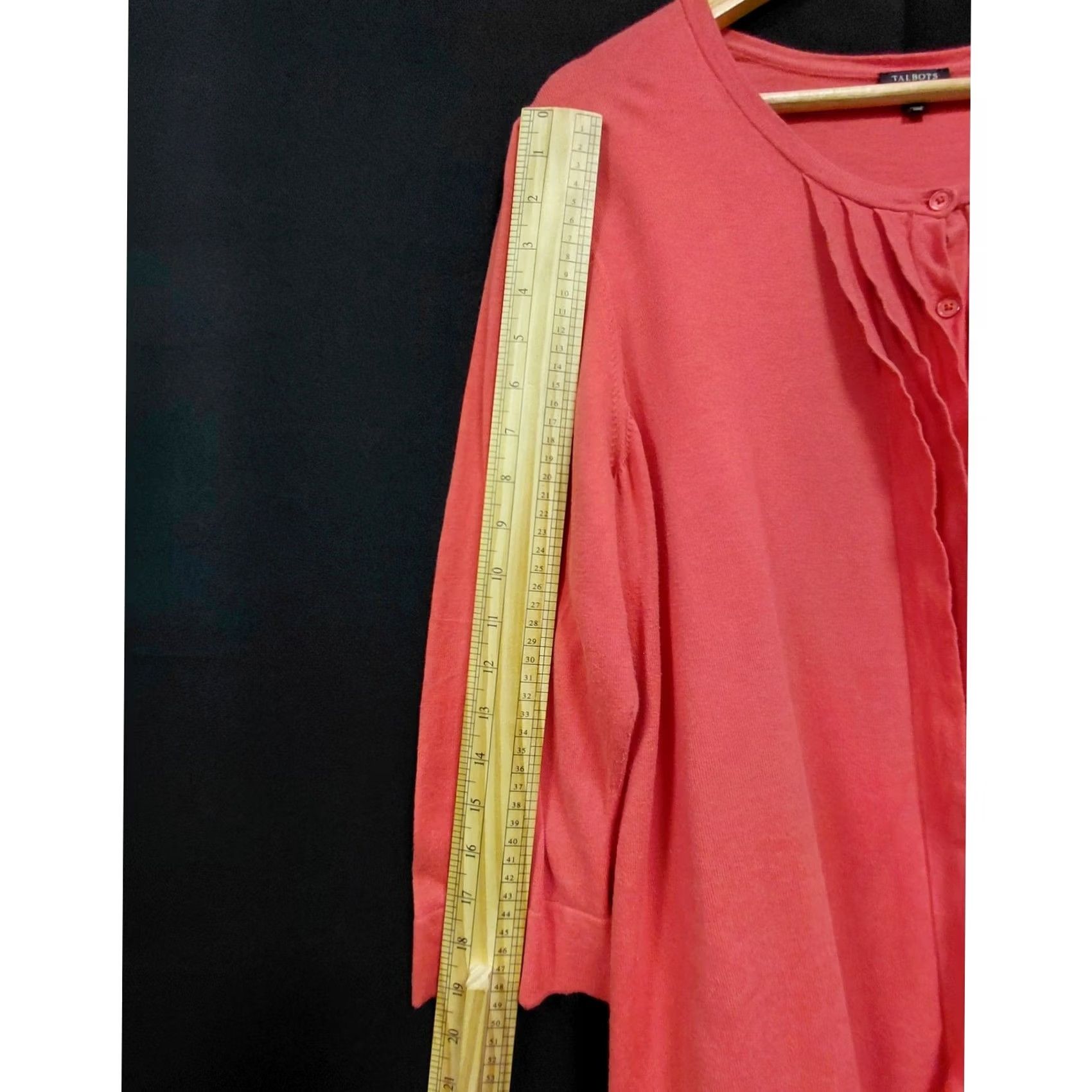 Talbots TALBOTS Woman Coral Cardigan Plus Solid Knit 2X Blouse Womens Cardigan Coral Knit Plus Size 2X Size XXL / US 16-18 / IT 52-54 - 6 Thumbnail